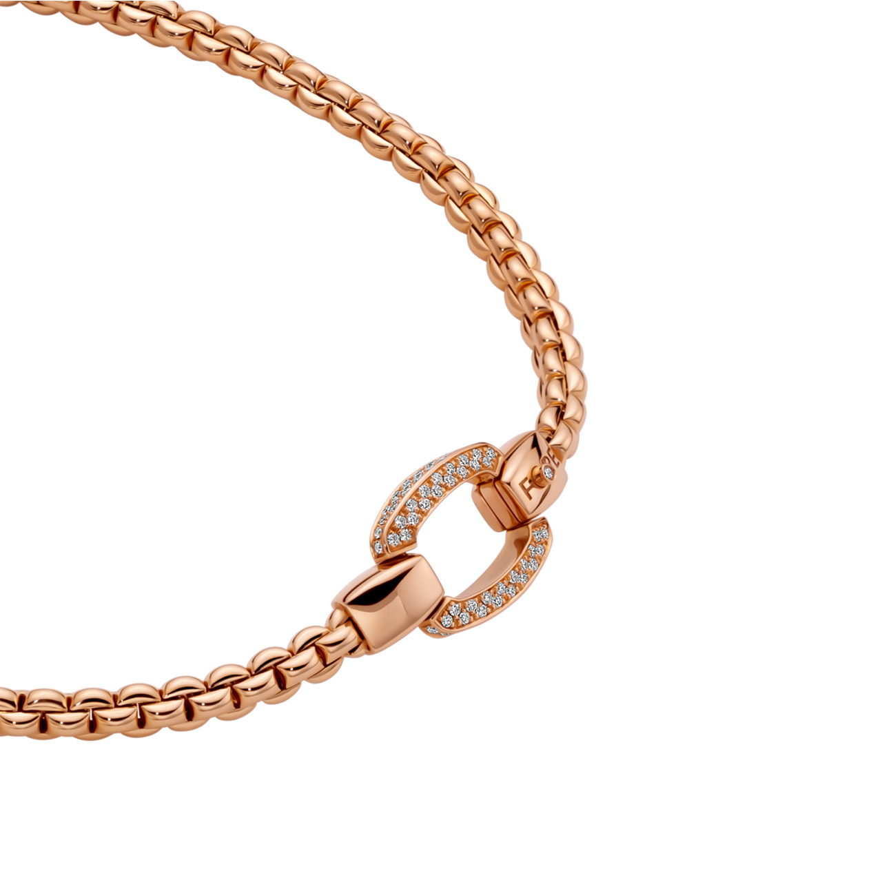 FOPE EKA Flex'it ネックレス ダイヤモンドパヴェクラスプ RG 37cm 08F10CX_PB_R_XRX_037