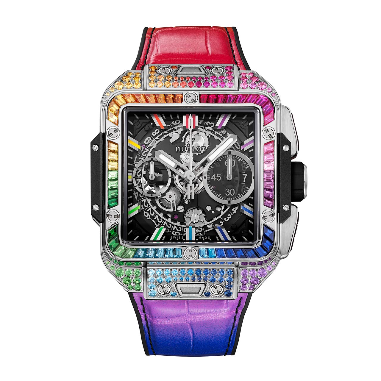 HUBLOT スクエア・バン ウニコ チタニウム レインボー 821.NX.0117.LR.0999