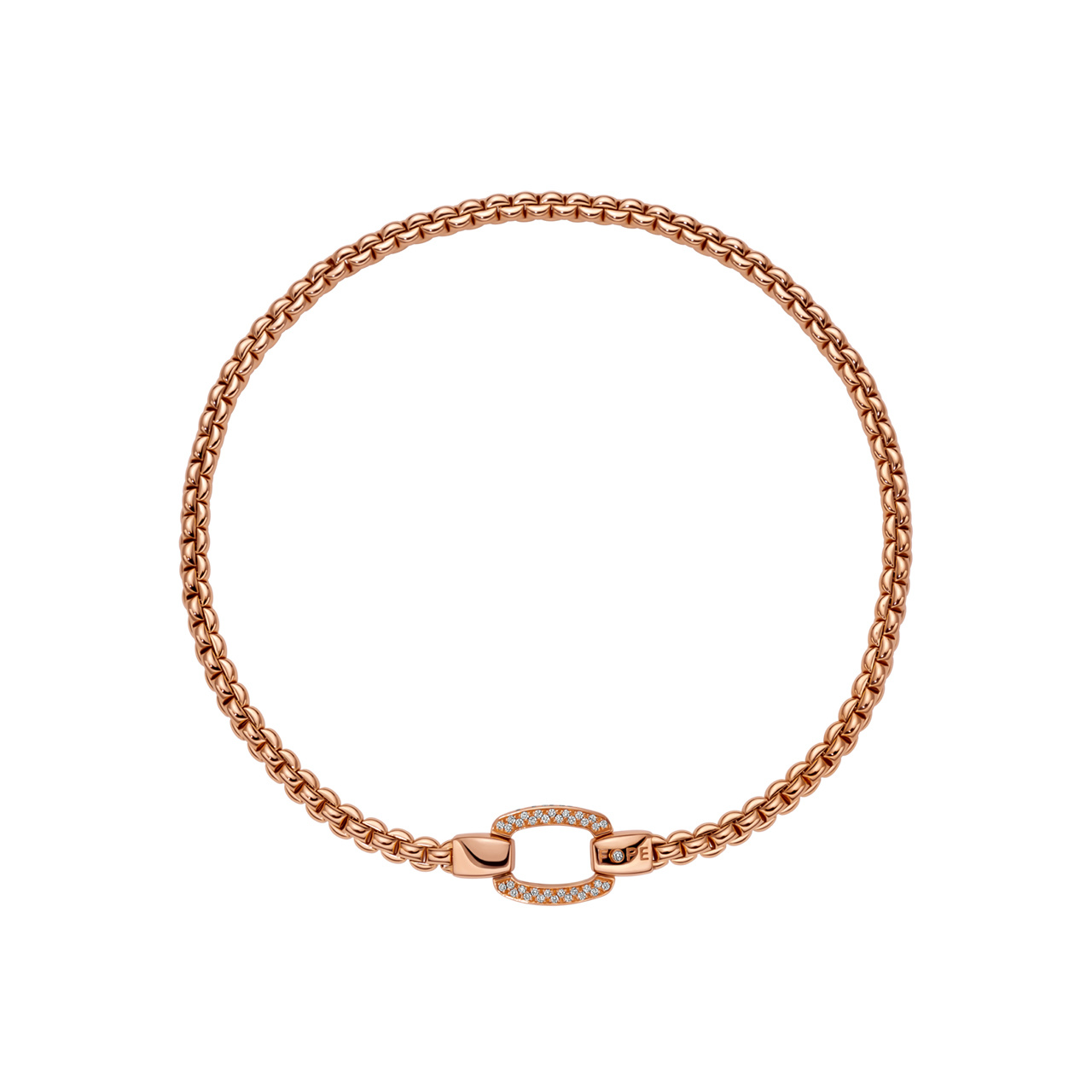 FOPE EKA Flex'it ネックレス ダイヤモンドパヴェクラスプ RG 37cm 08F10CX_PB_R_XRX_037