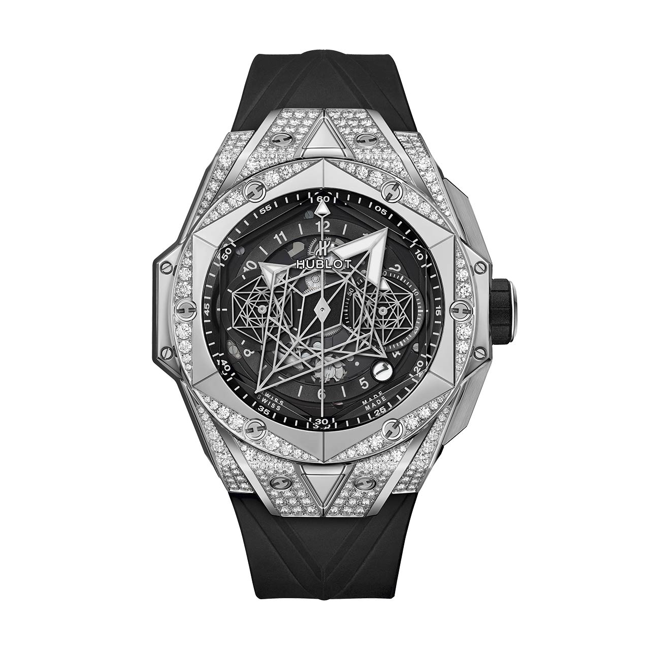 ビッグ・バン ウニコ サンブルーⅡ チタニウム パヴェ 418.NX.1107.RX.1604.MXM20｜HUBLOT -  ウブロ｜ウォッチ｜神戸三宮 正規時計宝飾店カミネ｜神戸三宮 正規時計宝飾店カミネ