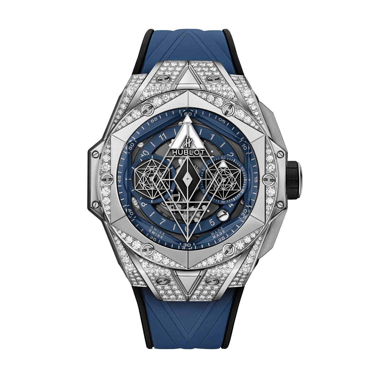 HUBLOT ビッグ・バン ウニコ サンブルーⅡ チタニウム ブルー パヴェ 418.NX.5107.RX.1604.MXM20