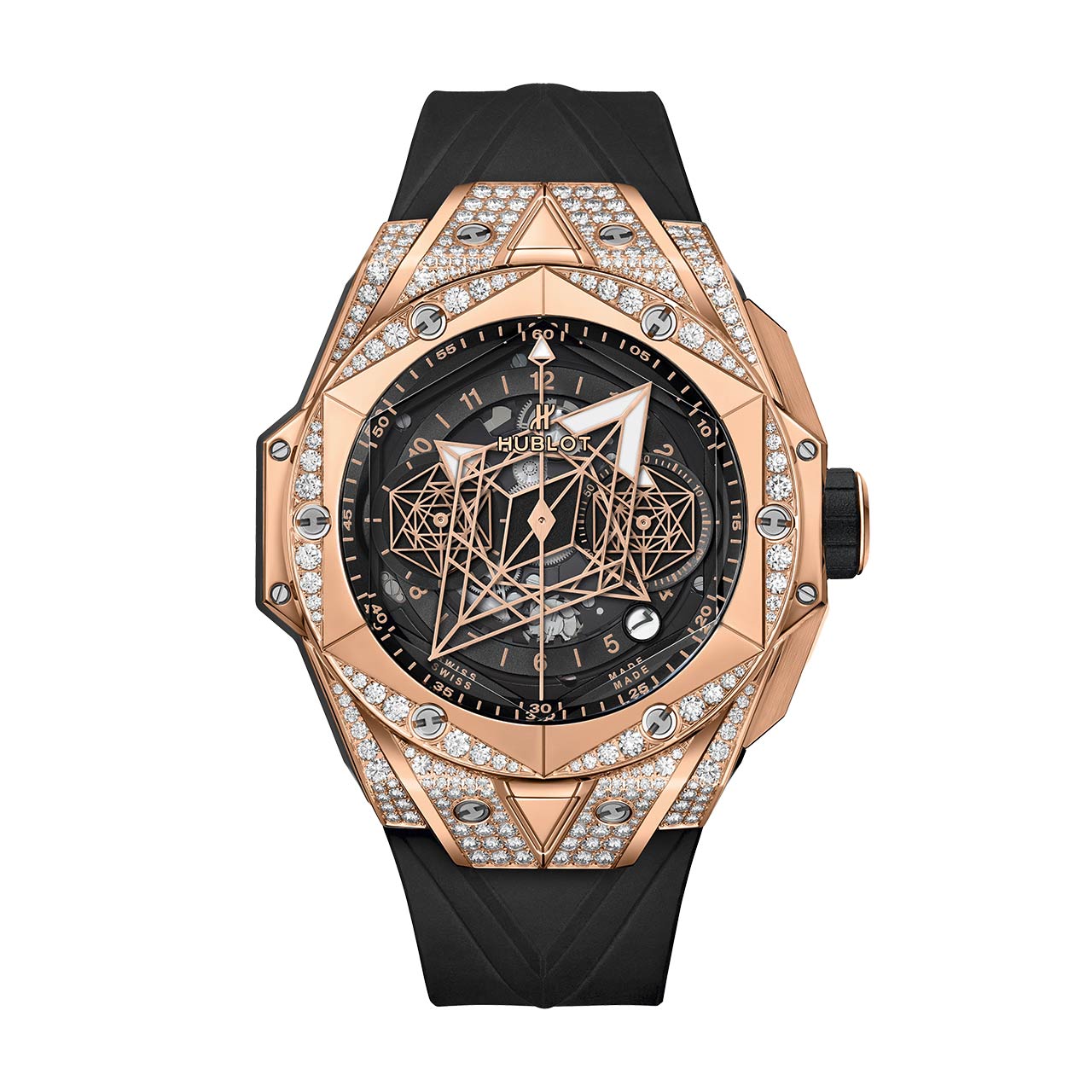 HUBLOT ビッグ・バン ウニコ サンブルーⅡ キングゴールド パヴェ 418.OX.1108.RX.1604.MXM20