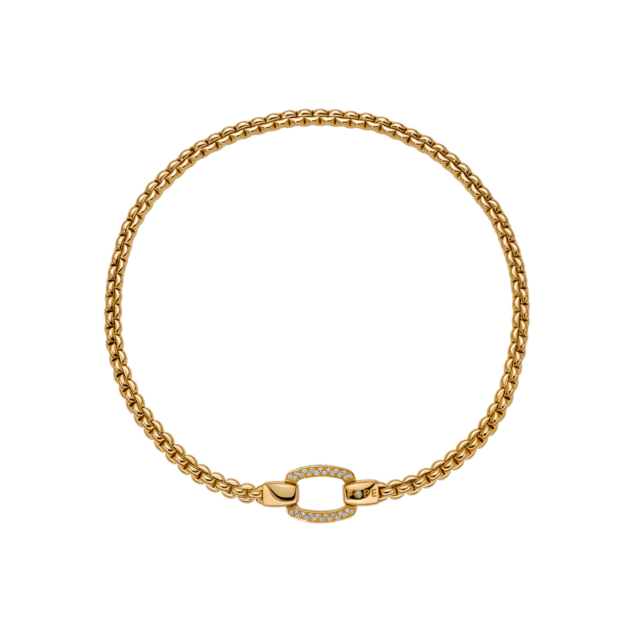 FOPE EKA Flex'it ネックレス ダイヤモンドパヴェクラスプ YG 37cm 08F10CX_PB_G_XGX_037