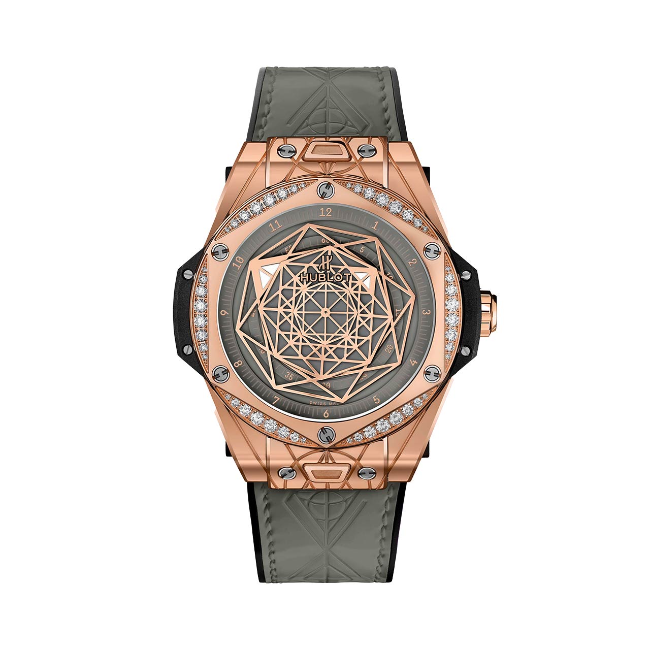 HUBLOT ビッグ・バン ワンクリック サンブルー キングゴールド グレー ダイヤモンド 465.OS.7048.VR.1204.MXM20