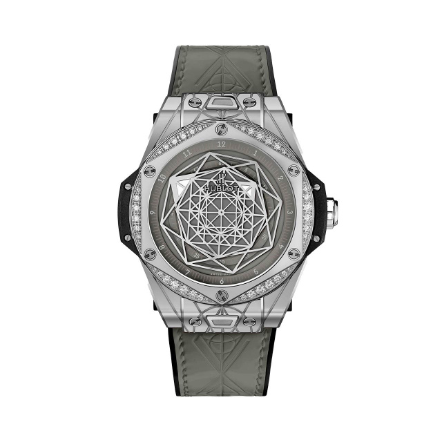 HUBLOT ビッグ・バン ワンクリック サンブルー スチール グレー ダイヤモンド 465.SS.7047.VR.1204.MXM20