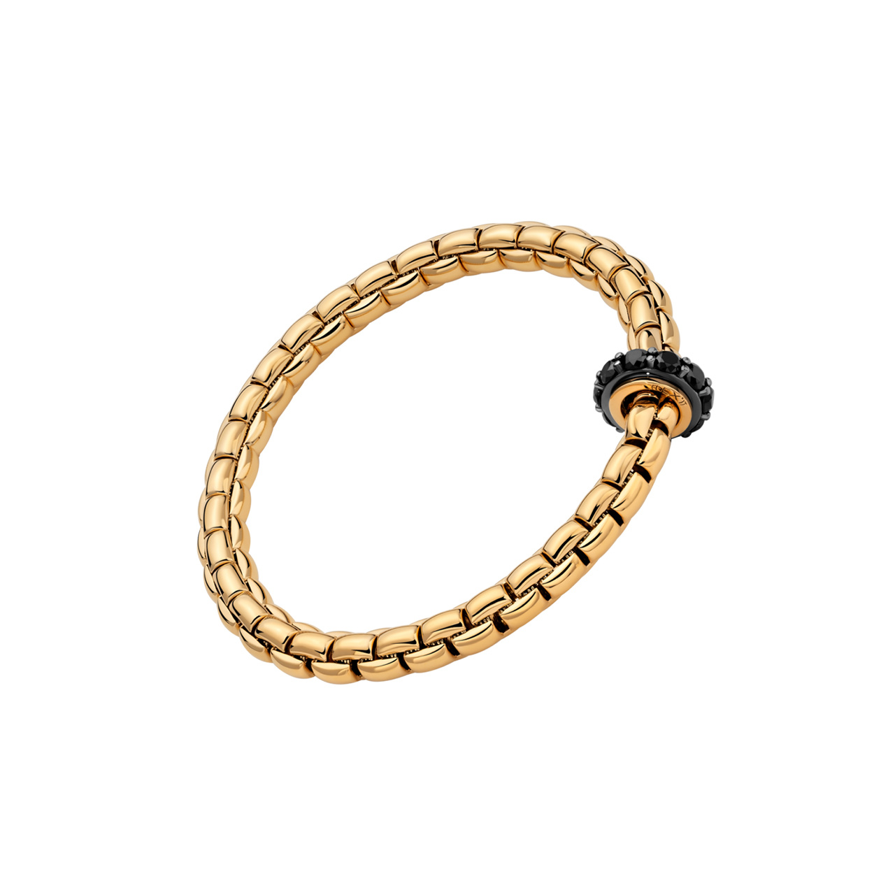 FOPE EKA ブラックダイヤモンド付きFLEX'ITブレスレット YG 70905BX_BN_G_X2X_00M