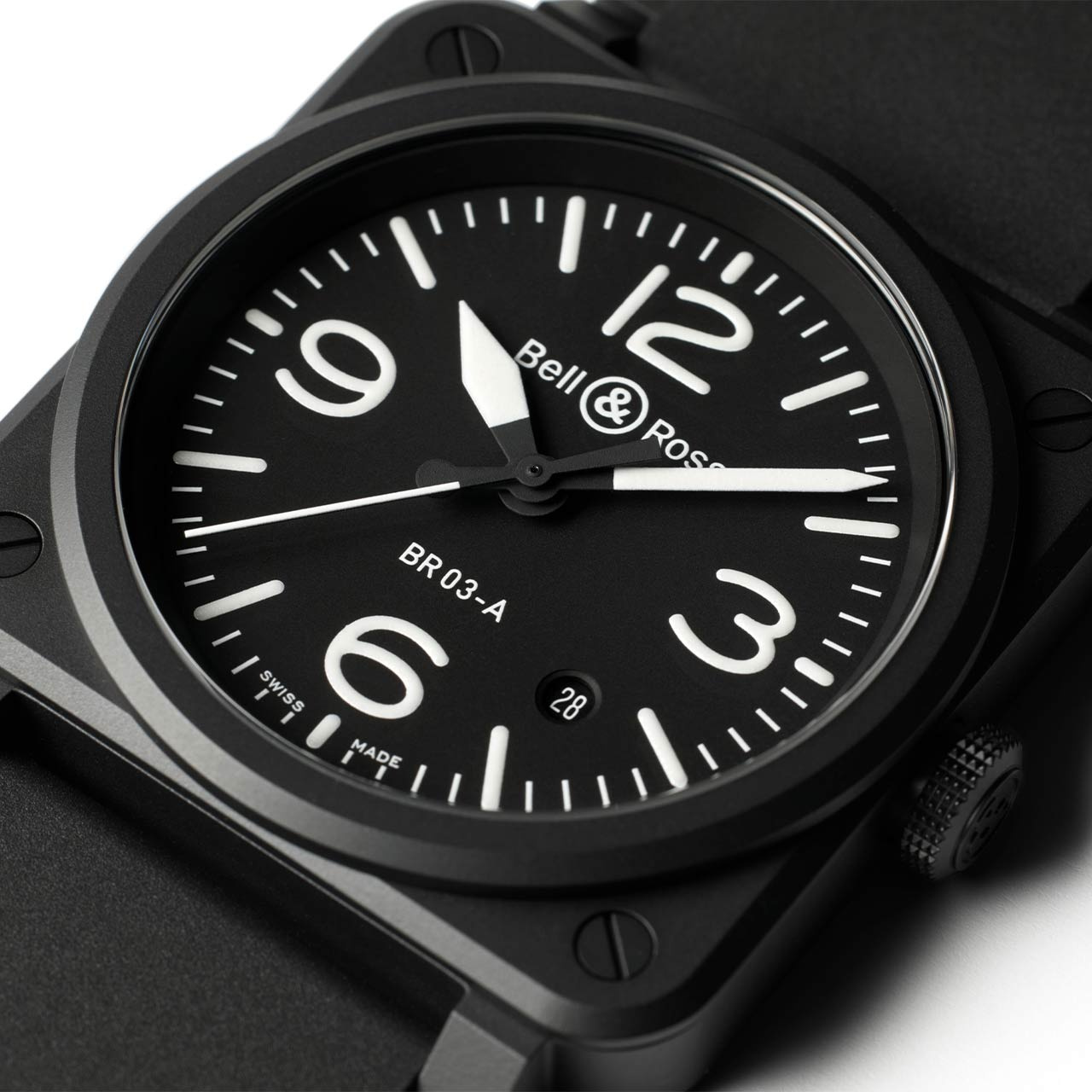 BR 03 ブラックマット BR03A-BL-CE/SRB|Bell & Ross - ベル BR 03 ブラックマット BR03A-BL-CE/SRB|Bell & Ross - ベル