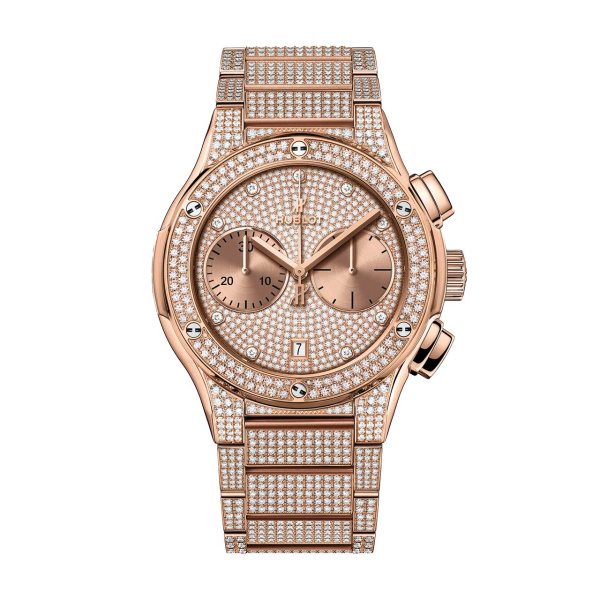 クラシック・フュージョン インテグレーテッド ブレスレット クロノグラフ キングゴールド フルパヴェ BY HUBLOT クラシック・フュージョン インテグレーテッド ブレスレット クロノグラフ キングゴールド フルパヴェ ウブロ