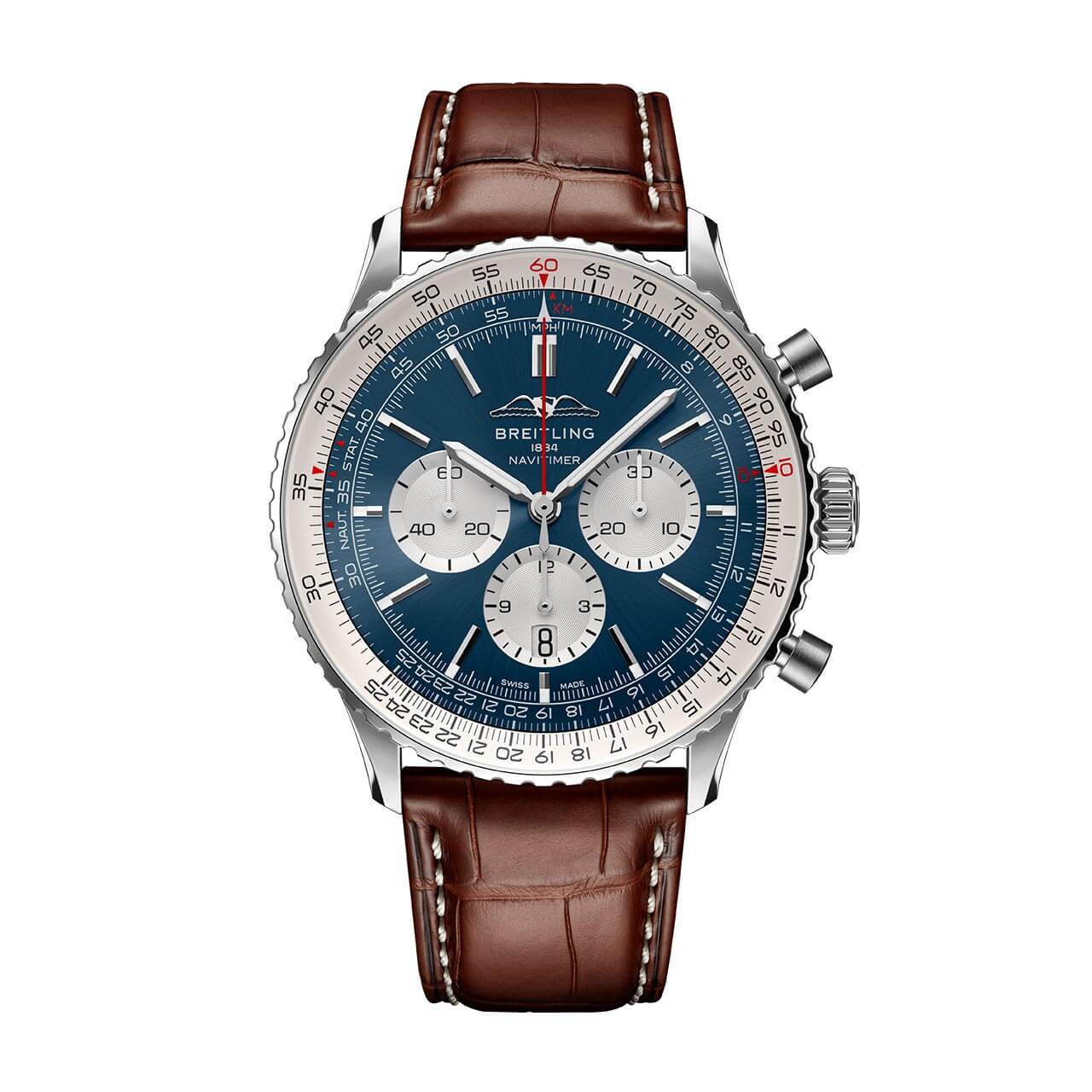 ナビタイマー B01 クロノグラフ 43 RB0138211B1P1｜BREITLING