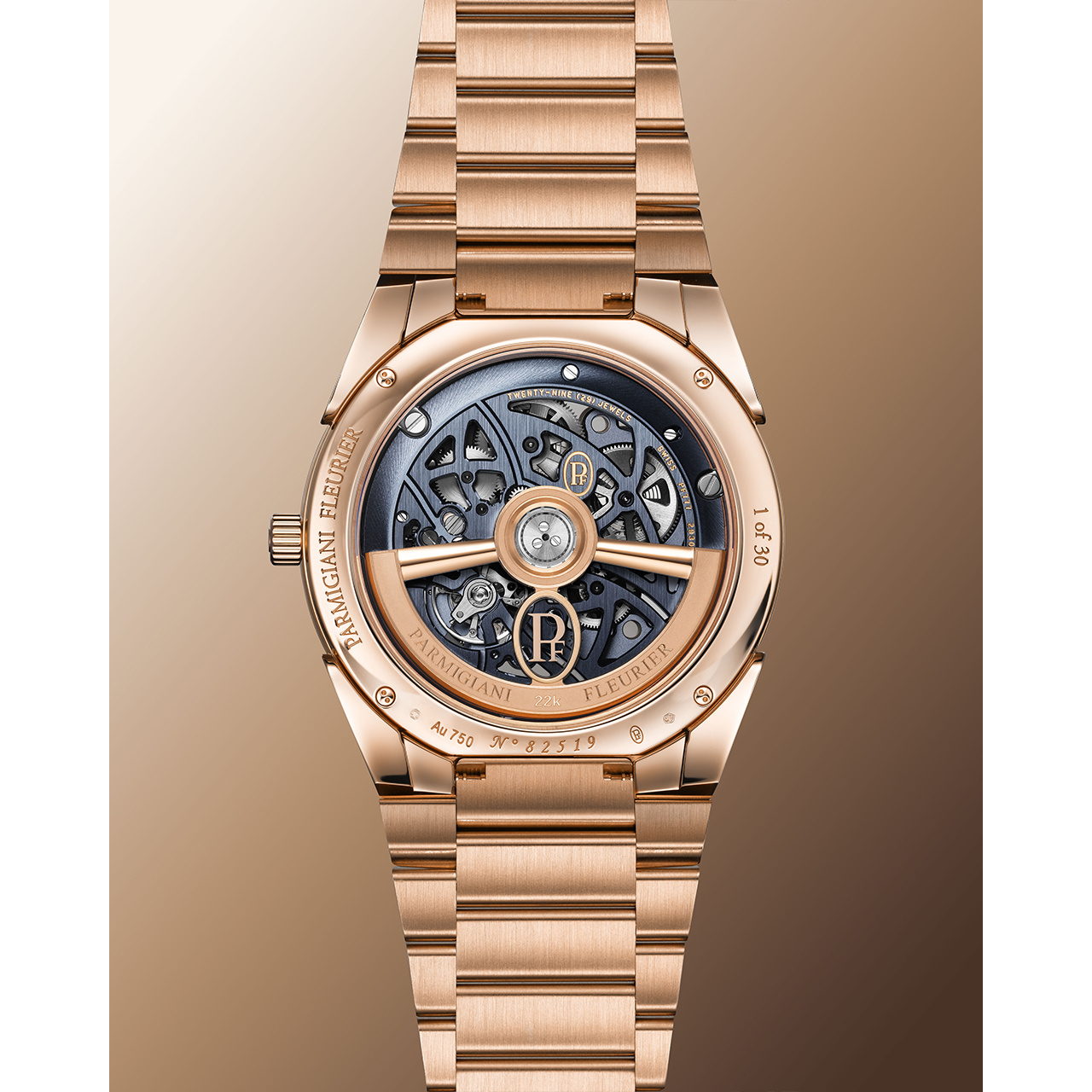 PARMIGIANI FLEURIER トンダ PF スケルトン ローズゴールド ミラノブルー PFC912-2020004-200182