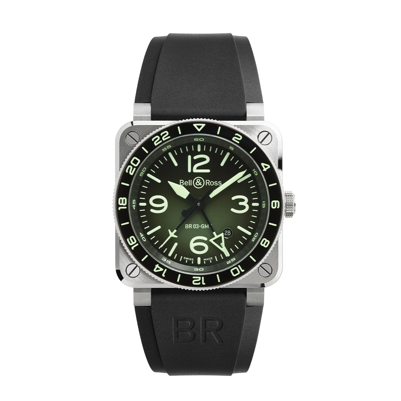Bell & Ross BR-03 GMT グリーン ラム BR0393-GN-ST/SRB