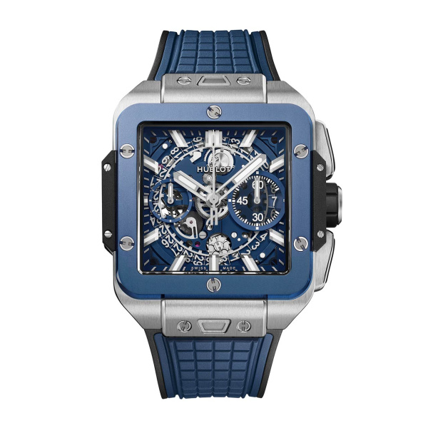 HUBLOT スクエア・バン ウニコ チタニウム ブルーセラミック 821.NL.5170.RX