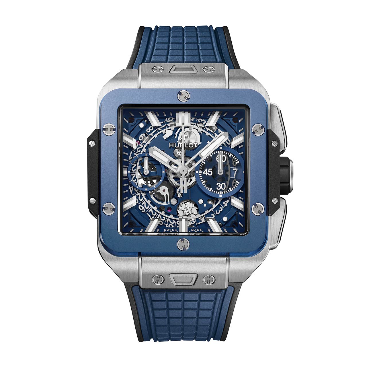 HUBLOT スクエア・バン ウニコ チタニウム ブルーセラミック 821.NL.5170.RX
