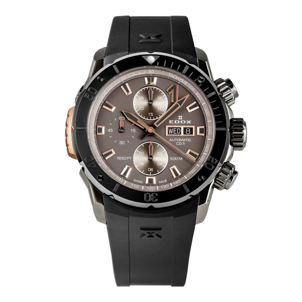 EDOX クロノオフショア1 ベゼルロック クロノグラフ オートマティック 01128-37GNRCA-GNR