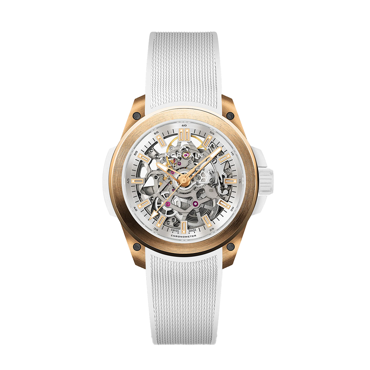 ワイルドワン スケルトン 39mm レッドゴールド BY NORQAIN ワイルドワン スケルトン 39mm レッドゴールド バイ ノルケイン