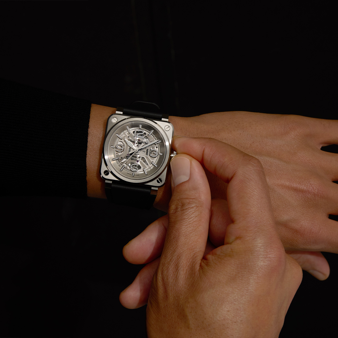 Bell & Ross BR-03 スケルトン スチール BR03A-BL-SKST/SRB