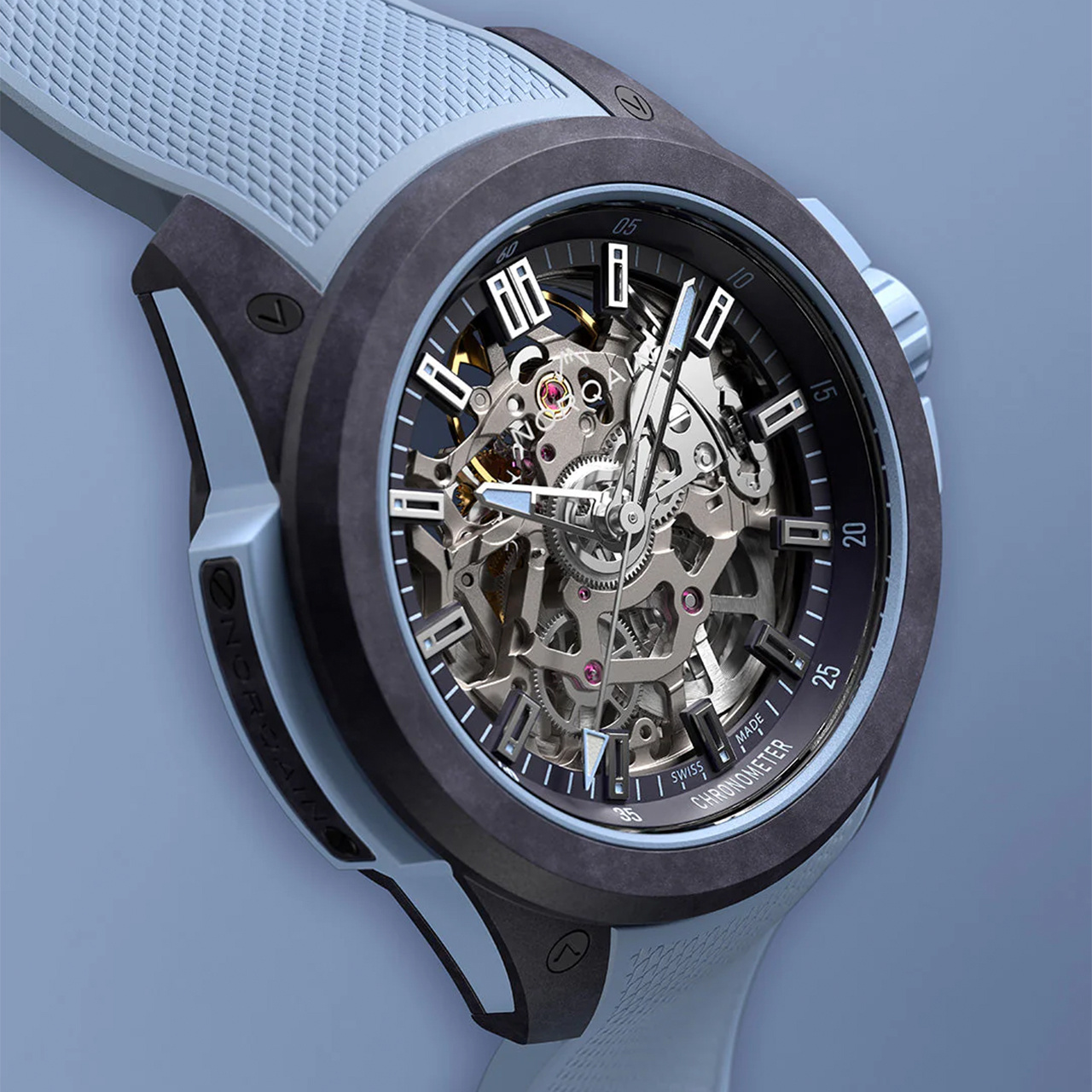 NORQAIN ワイルドワン スケルトン 39mm パープルアイスブルー N3001.07Q05.P01