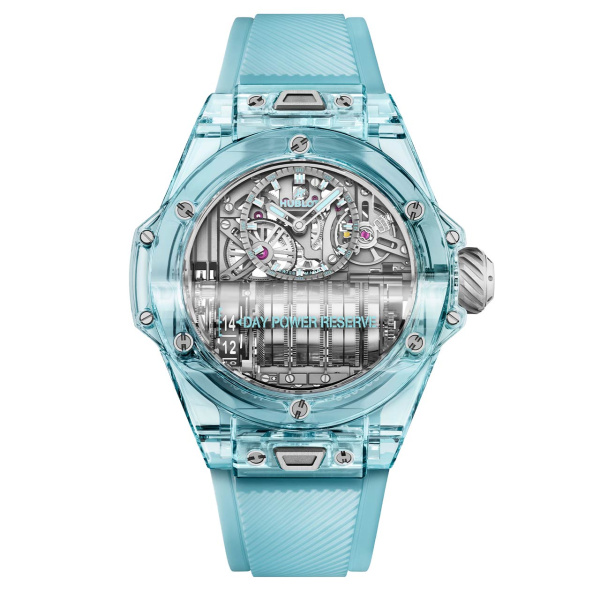 HUBLOT ビッグ・バン MP-11 14デイ パワーリザーブ ウォーターブルー サファイア 911.JL.0129.RX
