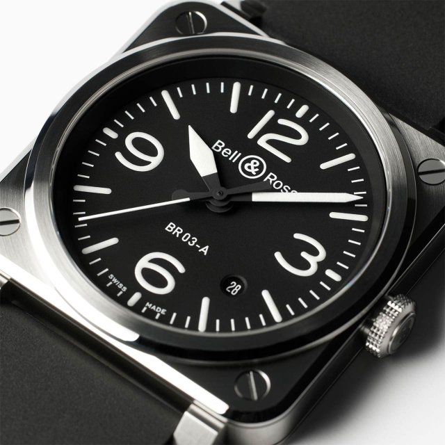 Bell & Ross BR 03 ブラックスティール BR03A-BL-ST/SRB