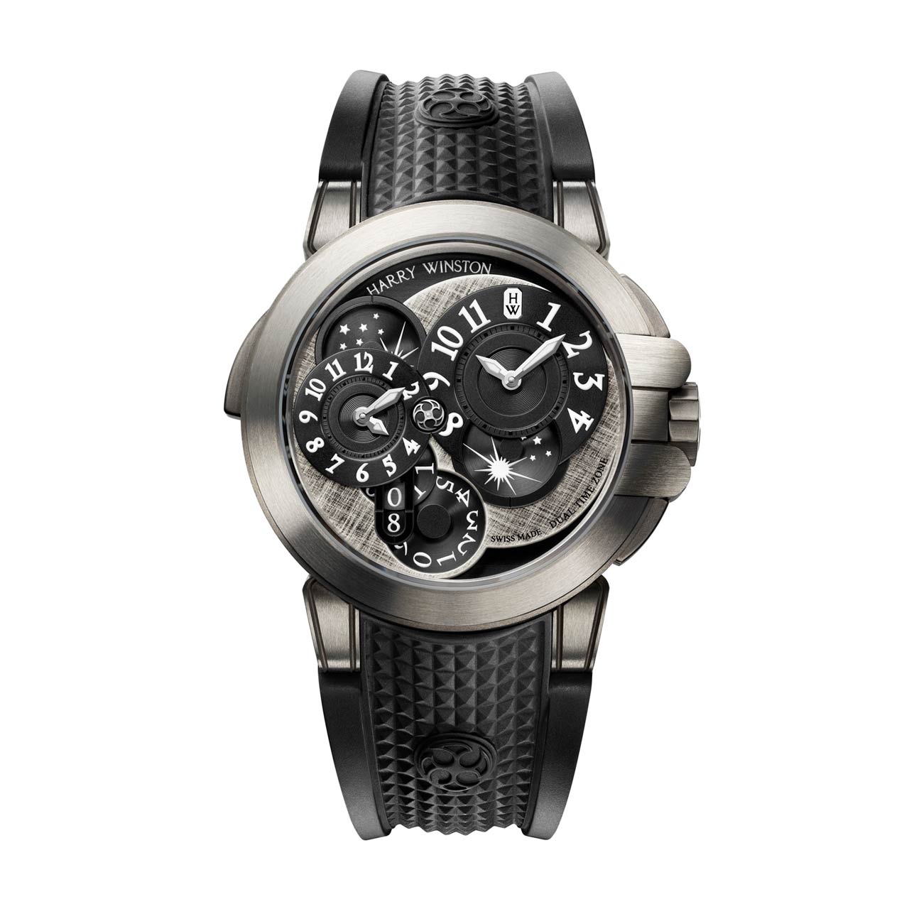 オーシャン デュアルタイム モノクローム OCEATZ44ZZ008｜HARRY WINSTON - ハリー・ウィンストン｜ウォッチ｜神戸三宮  正規時計宝飾店カミネ｜神戸三宮 正規時計宝飾店カミネ