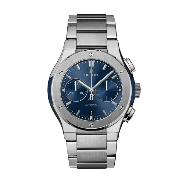 クラシック・フュージョン インテグレーテッド ブレスレット クロノグラフ チタニウム ブルー BY HUBLOT クラシック・フュージョン インテグレーテッド ブレスレット クロノグラフ チタニウム ブルー ウブロ
