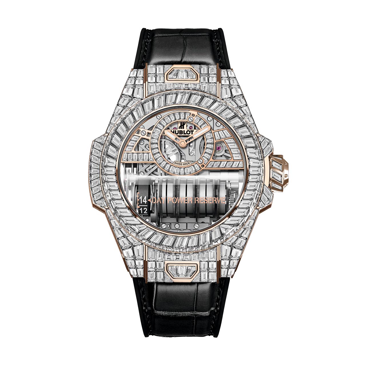 ビッグ・バン MP-11 14デイ パワーリザーブ キングゴールド ハイジュエリー 911.OX.9010.LR.9904｜HUBLOT -  ウブロ｜ウォッチ｜神戸三宮 正規時計宝飾店カミネ｜神戸三宮 正規時計宝飾店カミネ