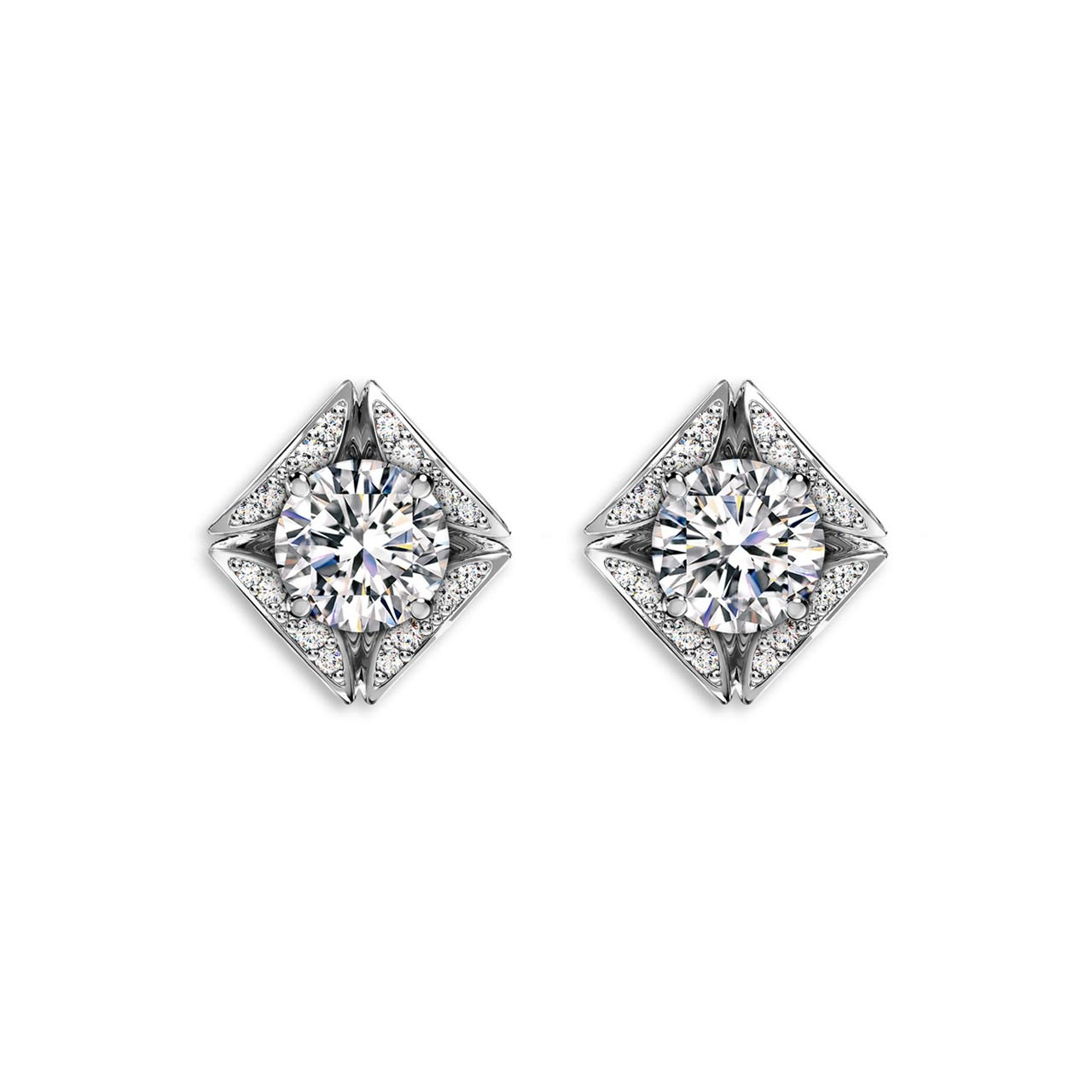 フォーエバーマーク エターナル コレクション™ ソリティア パヴェ ピアス ｜FOREVERMARK - フォーエバーマーク｜ジュエリー｜神戸三宮  正規時計宝飾店カミネ｜神戸三宮 正規時計宝飾店カミネ