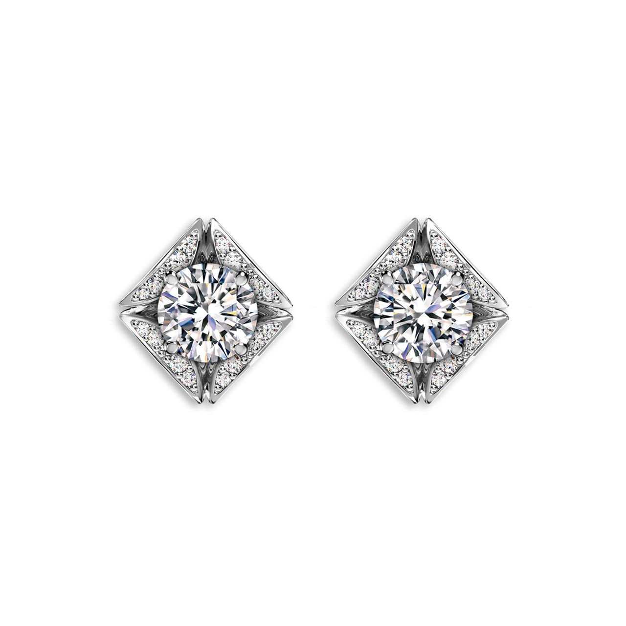 フォーエバーマーク エターナル コレクション™ ソリティア パヴェ ピアス ｜FOREVERMARK - フォーエバーマーク｜ジュエリー｜神戸三宮  正規時計宝飾店カミネ｜神戸三宮 正規時計宝飾店カミネ